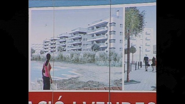 Un fragment del cartell promocional on s'il·lustrava com havia de ser el barri de la Platja Llarga (3Cat)